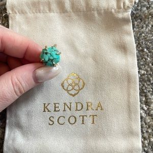 Kendra Scott Ryan Cocktail Ring Sz 8 Bronze Veined Turquoise